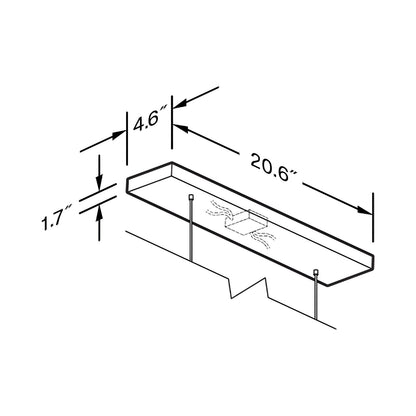 Camur Wide Linear Canopy Cover - line drawing.