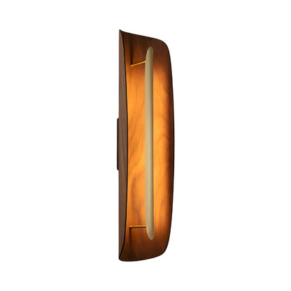 Grata Wall Light in Walnut (Brushed Brass).