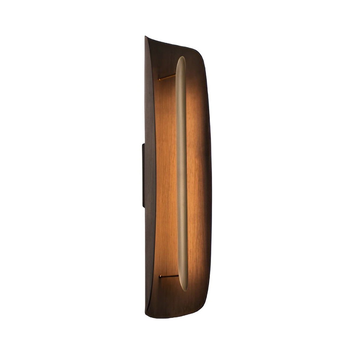 Grata Wall Light in Dark Stained Walnut (Distressed Brass).