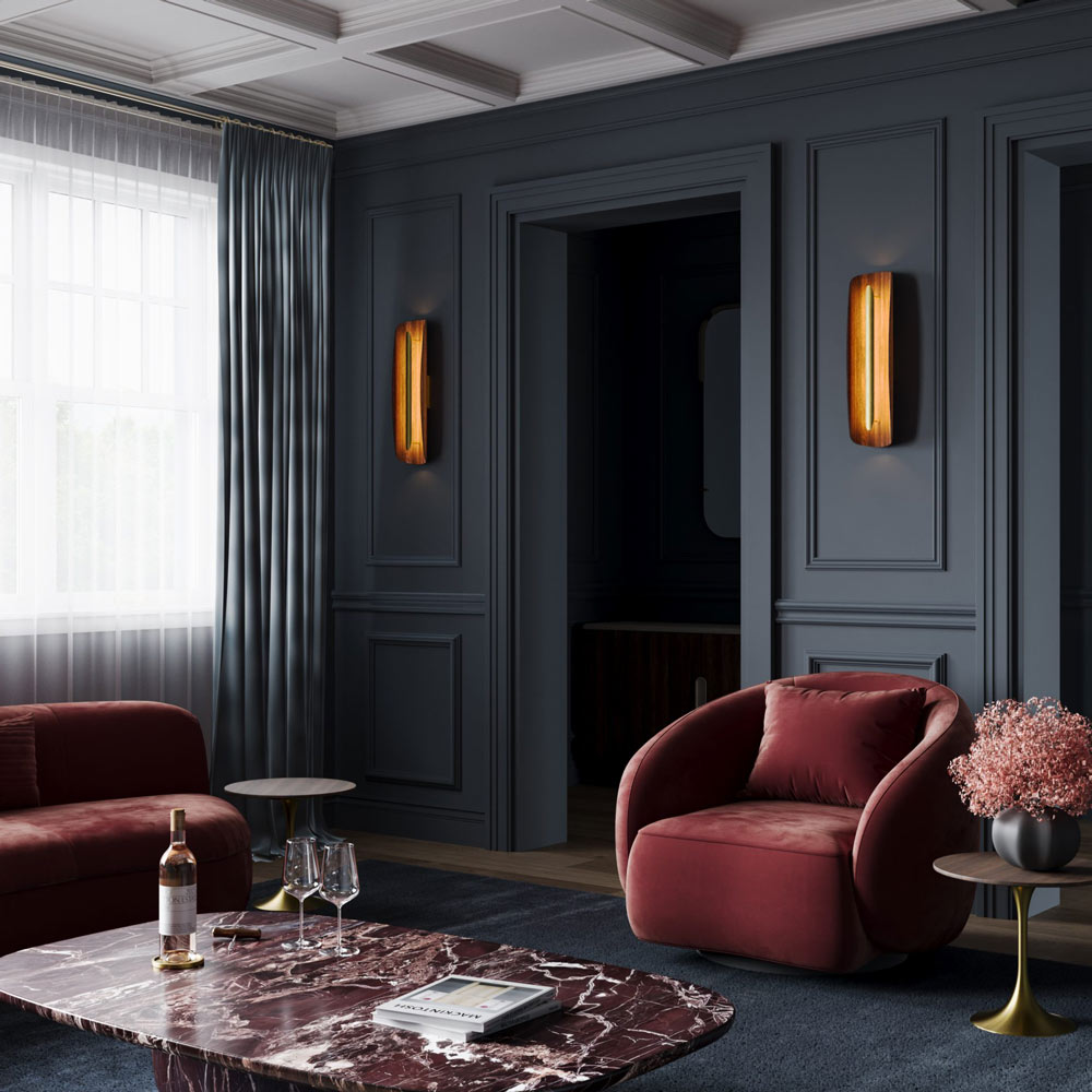 Grata Wall Light in living room.