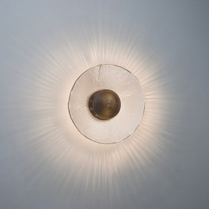 Inviso Wall Light in Dark Stained Walnut (Distressed Brass).