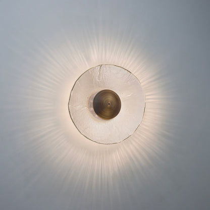 Inviso Wall Light in White Washed Oak (Distressed Brass).