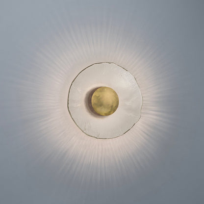 Inviso Wall Light in Dark Stained Walnut (Mottled Brass).