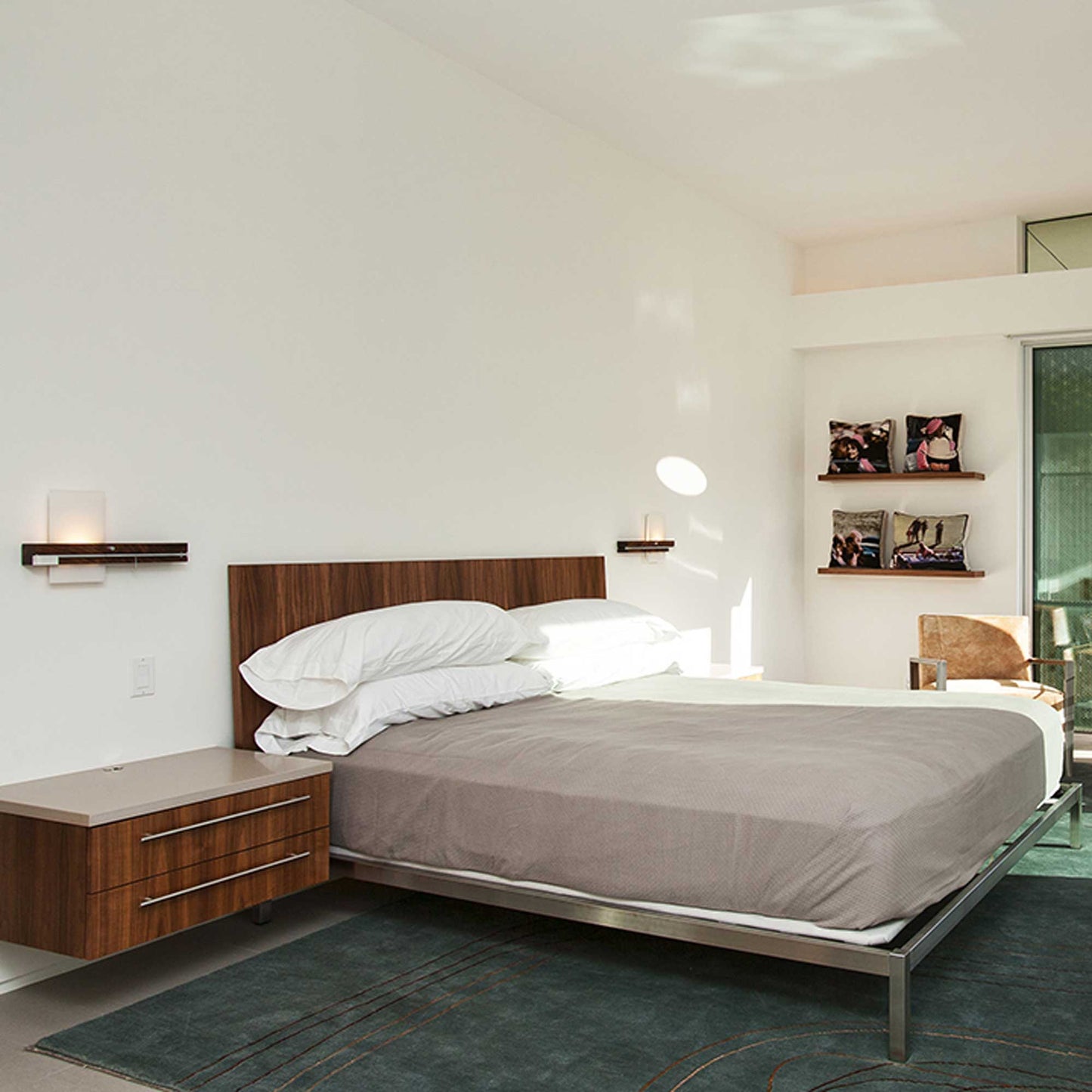 Levo LED Wall Light in bedroom.