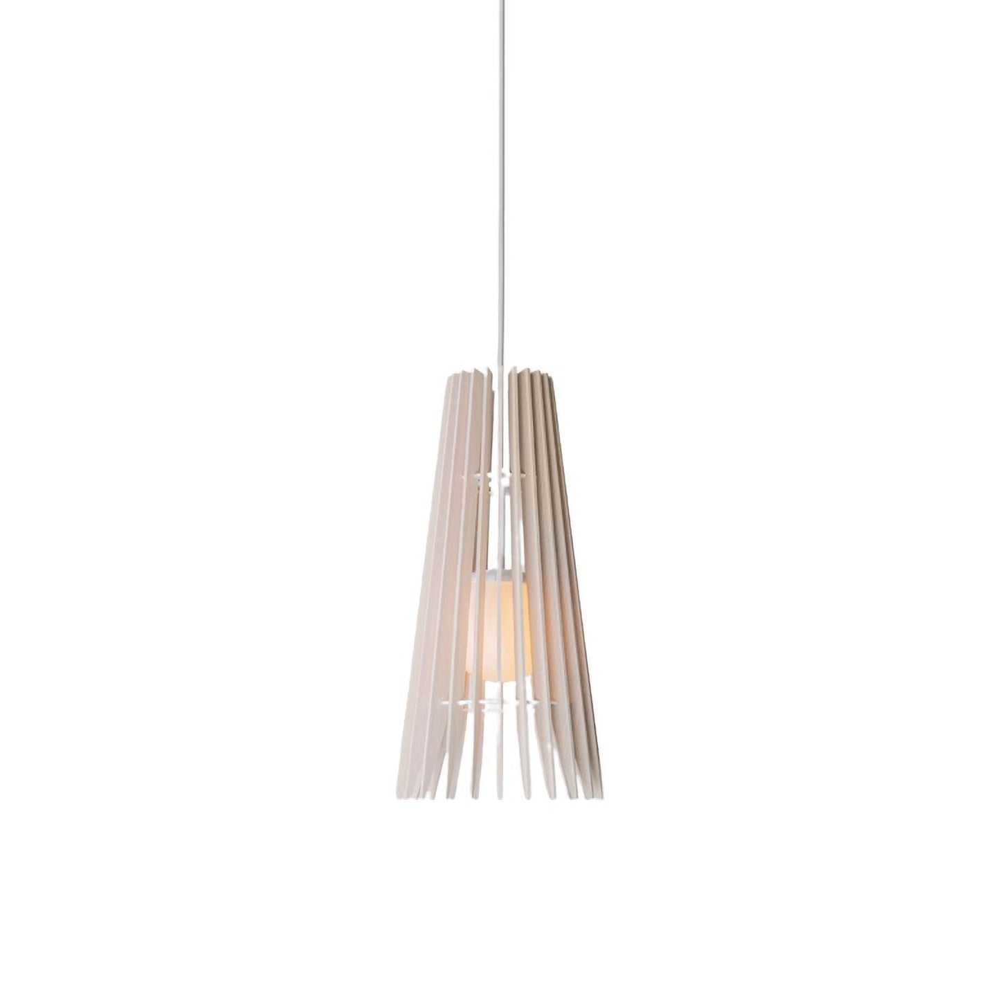 Lex LED Pendant Light in White Washed Oak/White (Small).