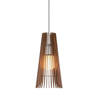 Lex LED Pendant Light in Walnut/Black (Large).