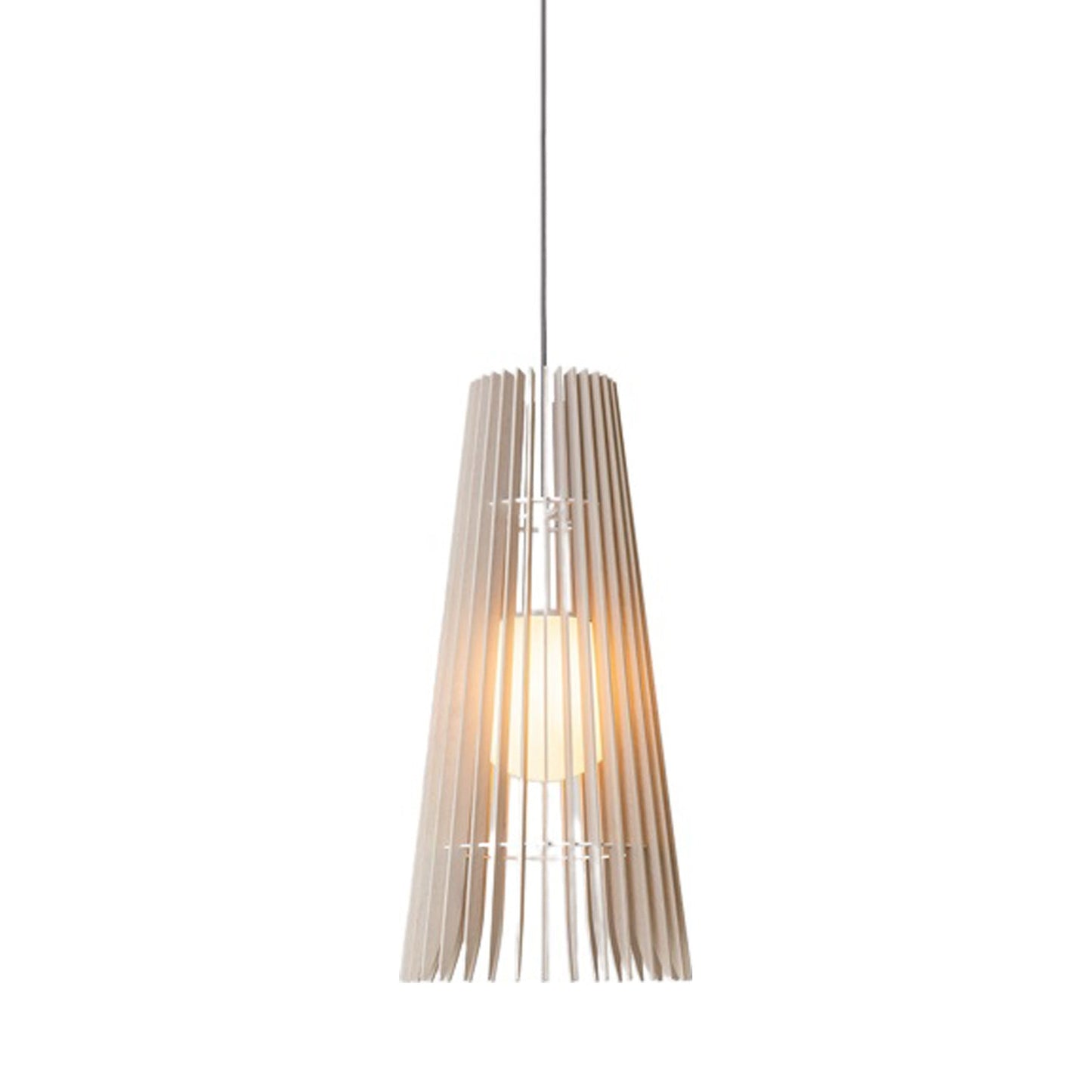 Lex LED Pendant Light in White Washed Oak/White (Large).