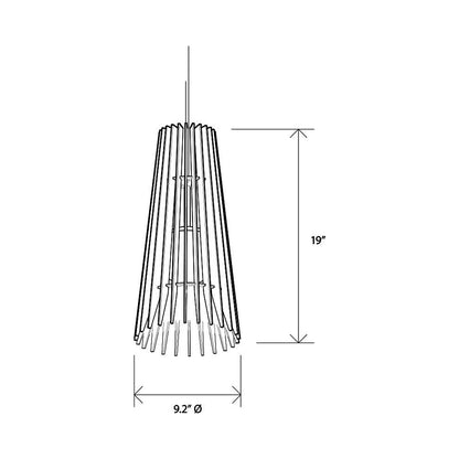 Lex LED Pendant Light - line drawing.