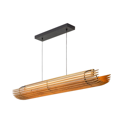 Lex Linear Pendant Light in Walnut.