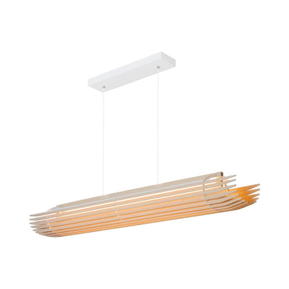 Lex Linear Pendant Light White Washed Oak.