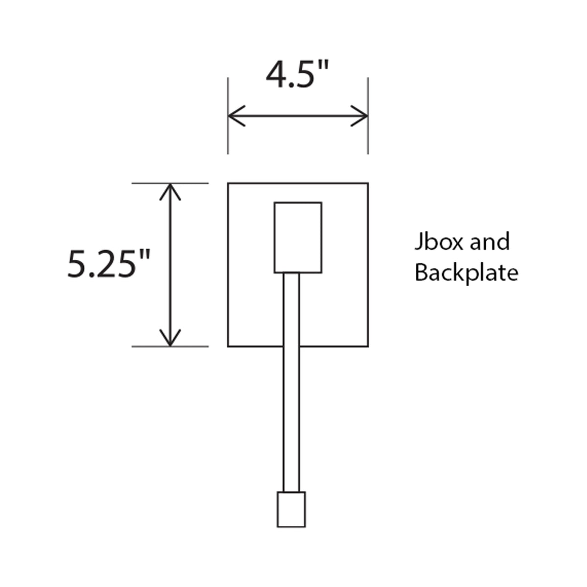 Libri J-Box Backplate - line drawing.