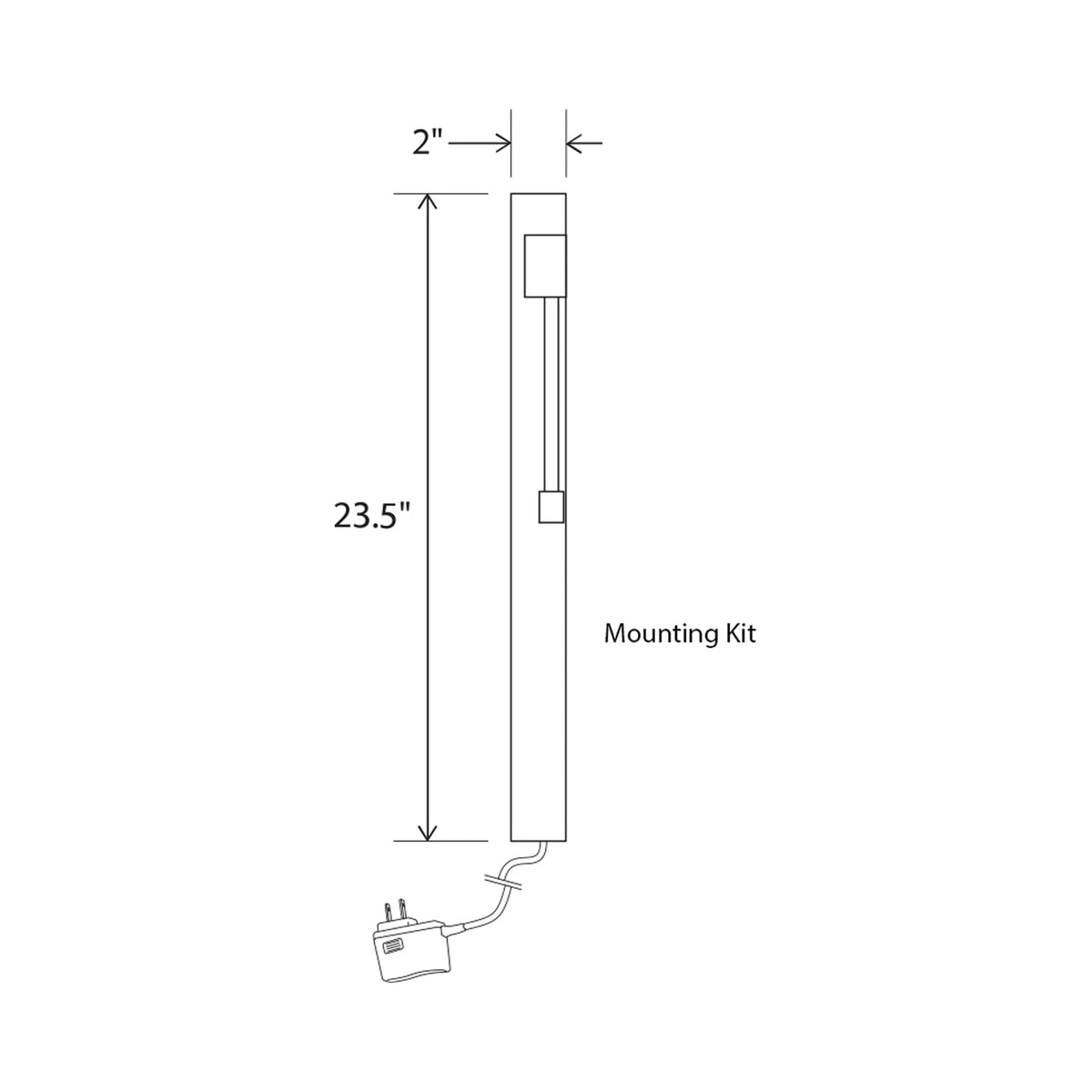 Libri Plug-In Wall Mount - line drawing.