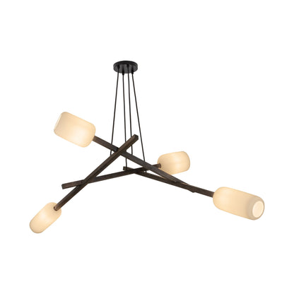 Locus Chandelier (Black/Dark Stained Walnut).