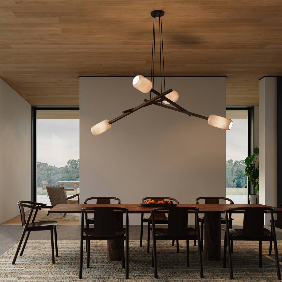 Locus Chandelier in dining room.