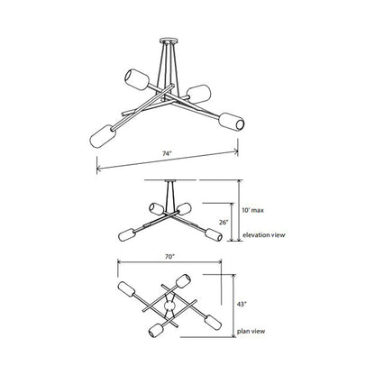 Locus Chandelier - line drawing.