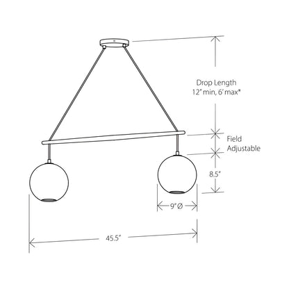 Miro Chandelier - line drawing.