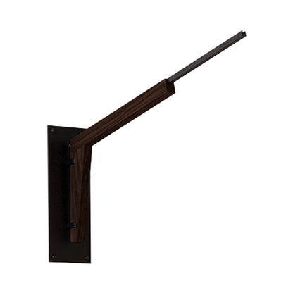 Motus Swing Arm Bracket in Textured Black Powdercoat (Dark Stained Walnut).