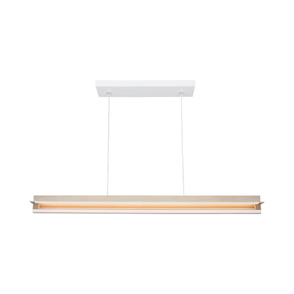 Nubis Linear Pendant Light in White/White Washed Oak (Linear Canopy).