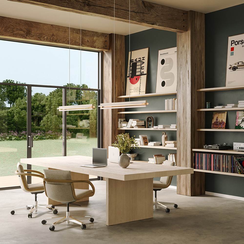 Nubis Linear Pendant Light in office.