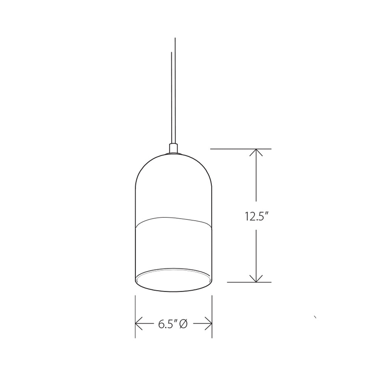 Pharos LED Pendant Light - line drawing.
