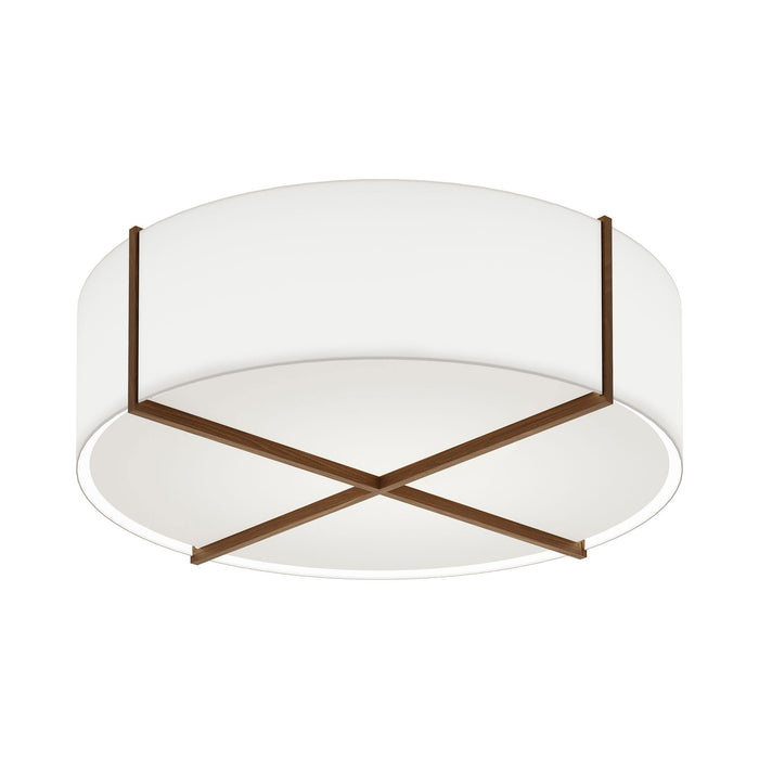 Plura LED Flush Mount Ceiling Light in Dark Stained Walnut/Frosted Polymer (46-Inch).