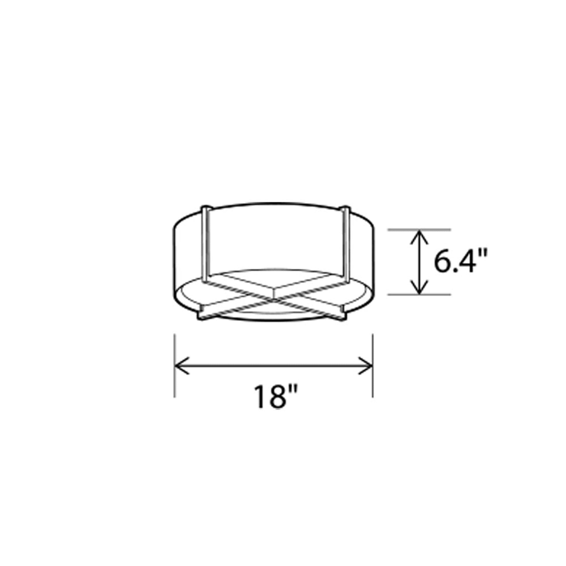 Plura LED Flush Mount Ceiling Light - line drawing.