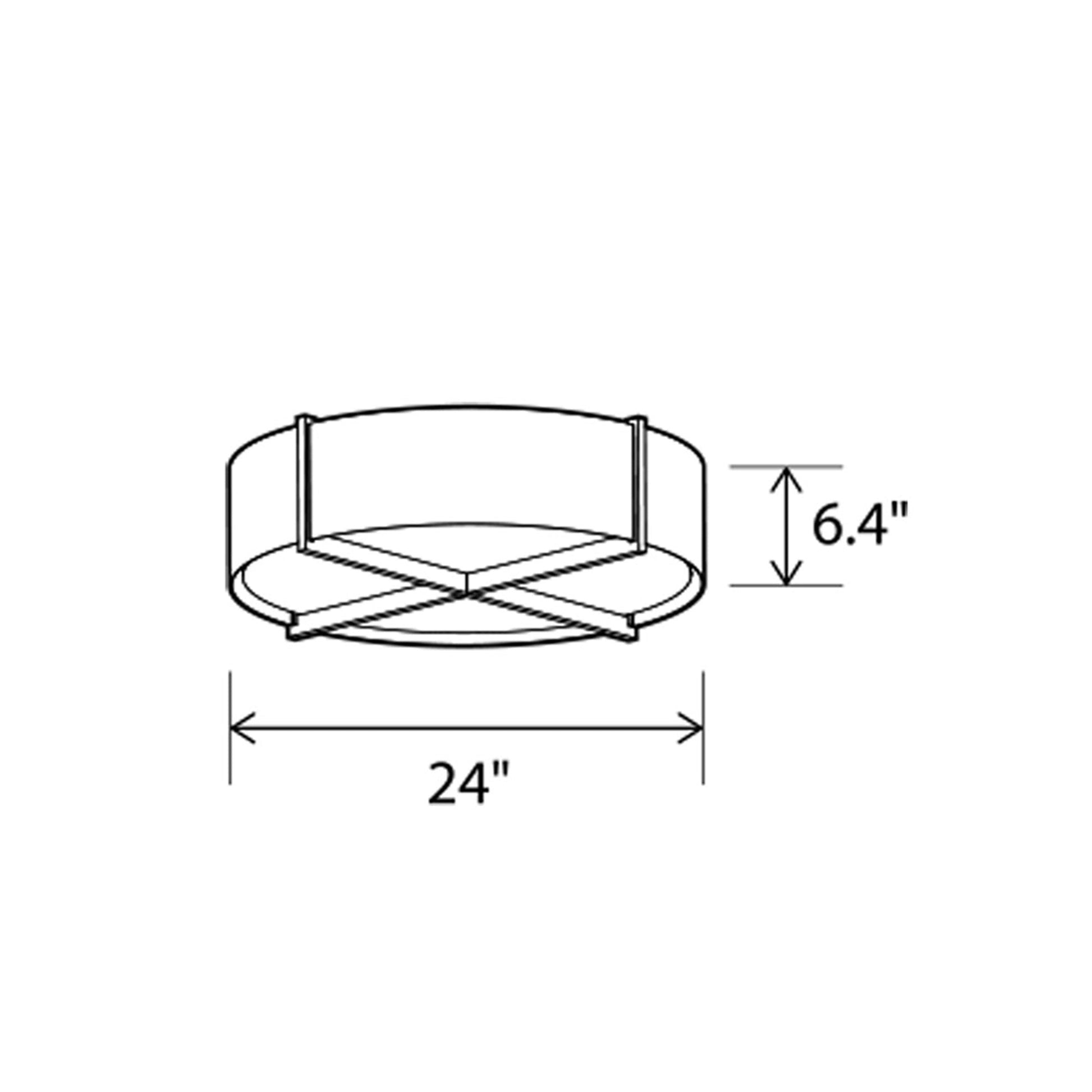 Plura LED Flush Mount Ceiling Light - line drawing.