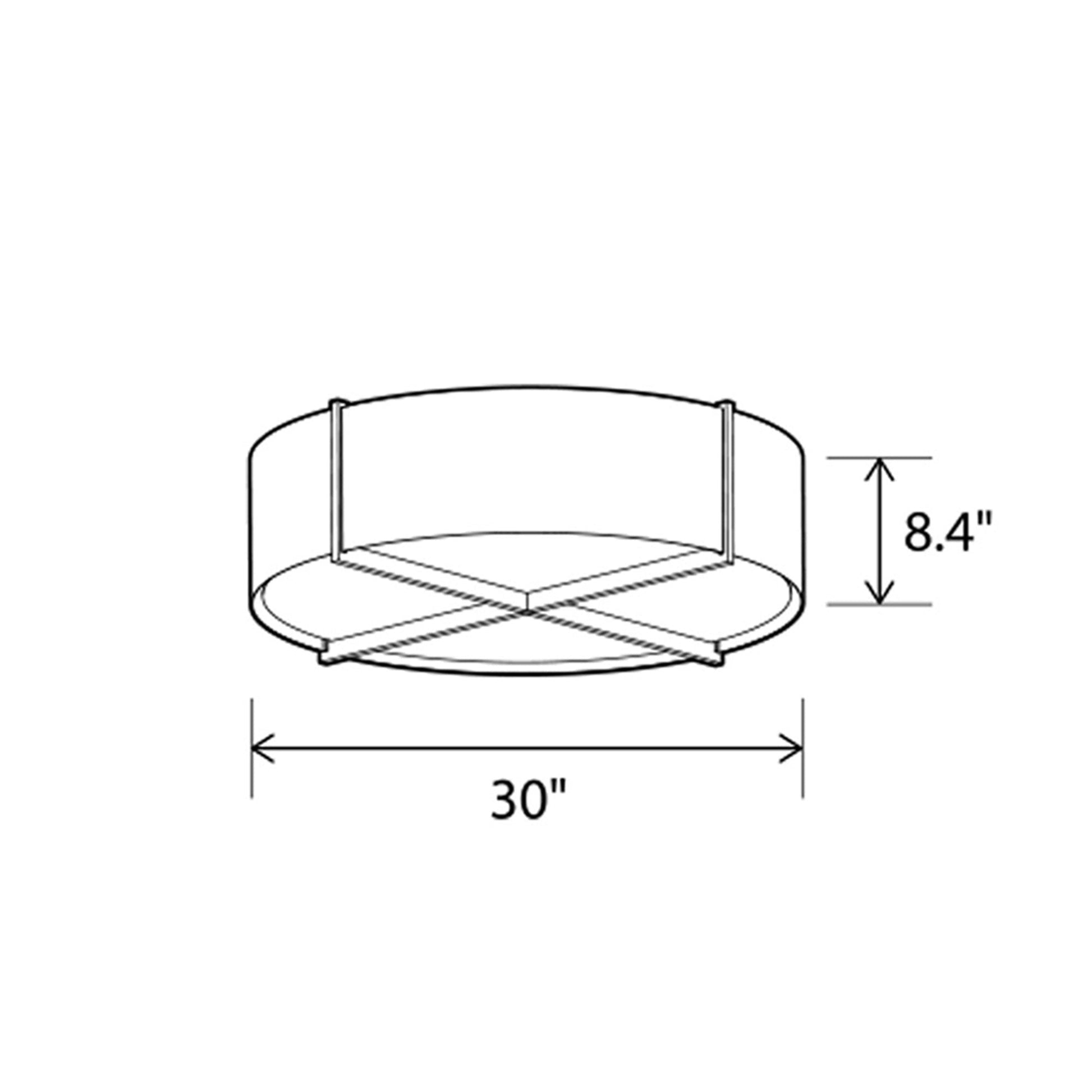 Plura LED Flush Mount Ceiling Light - line drawing.