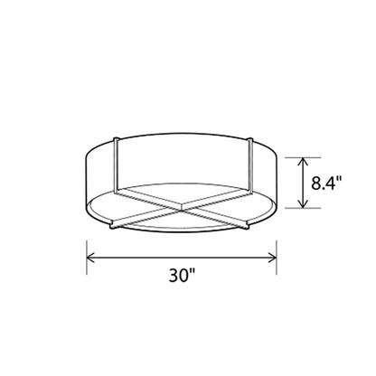 Plura LED Flush Mount Ceiling Light - line drawing.