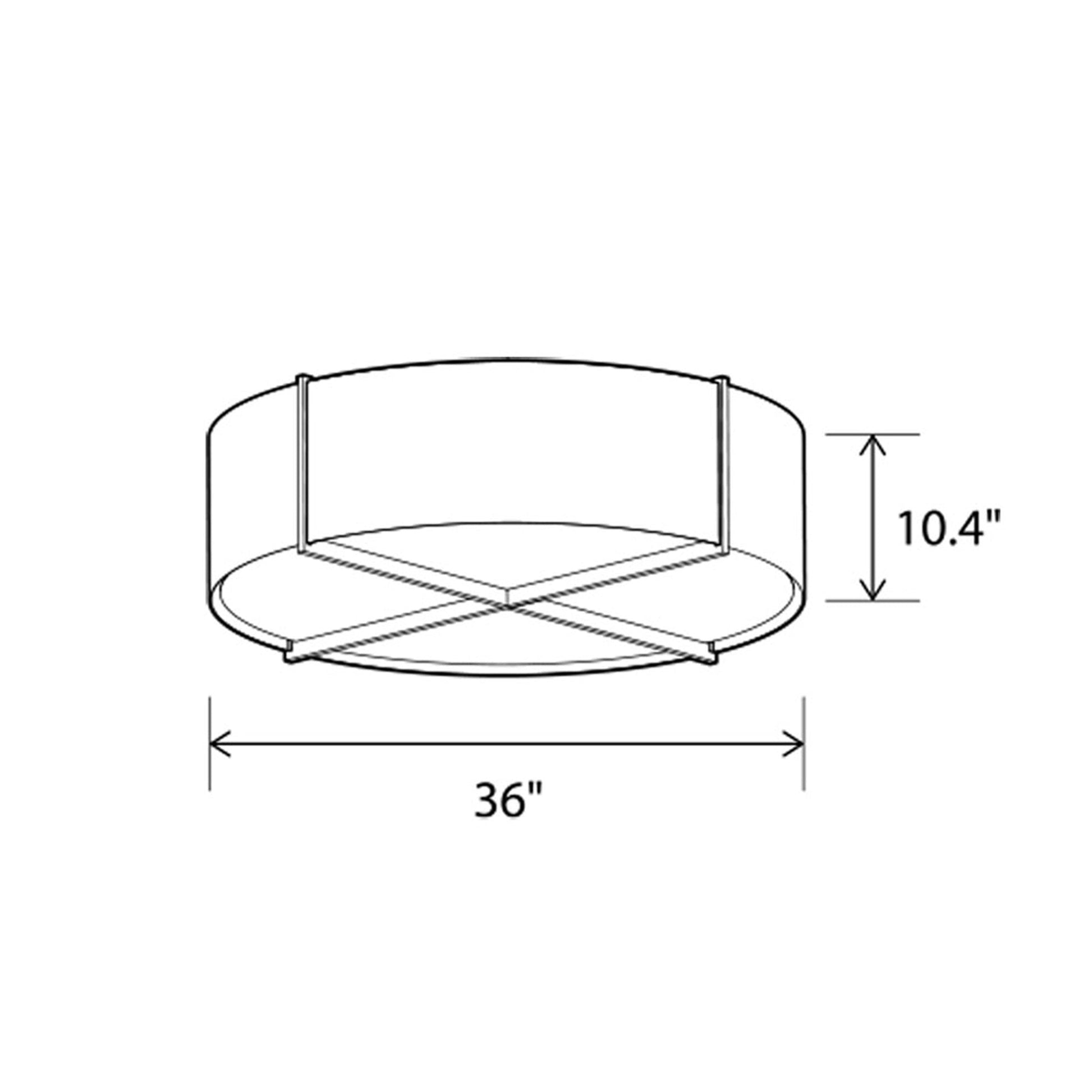 Plura LED Flush Mount Ceiling Light - line drawing.