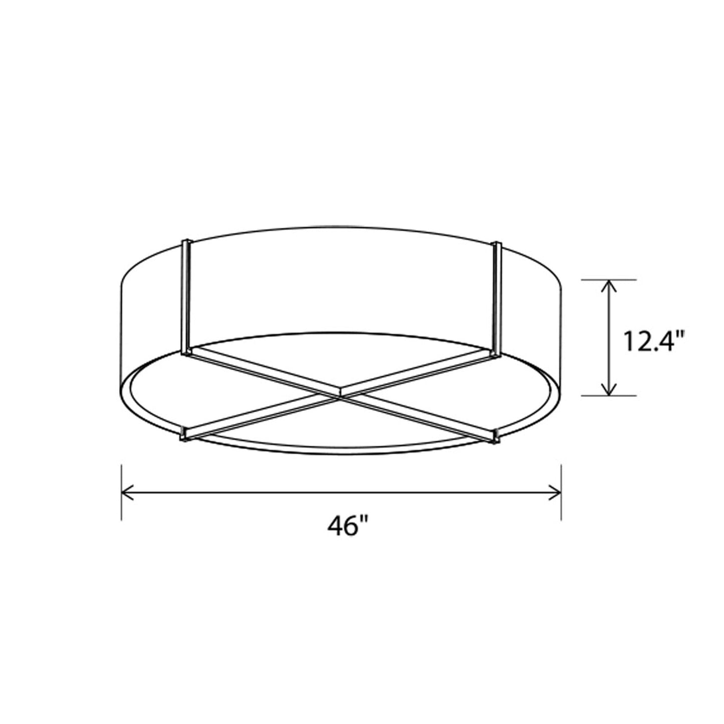 Plura LED Flush Mount Ceiling Light - line drawing.