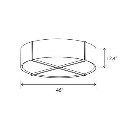 Plura LED Flush Mount Ceiling Light - line drawing.