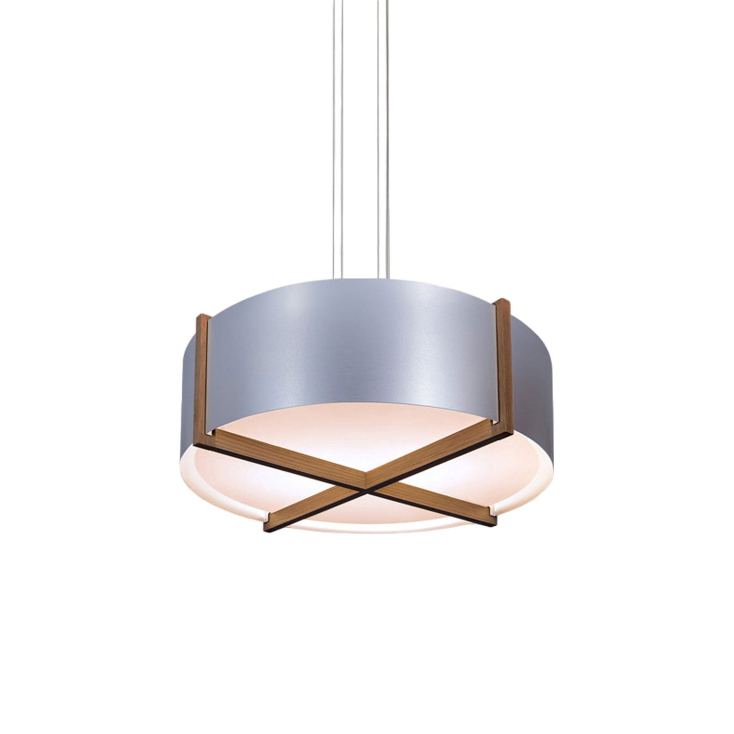 Plura LED Pendant Light in Walnut/Brushed Aluminum (36-Inch).