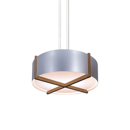 Plura LED Pendant Light in Walnut/Brushed Aluminum (36-Inch).