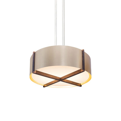 Plura LED Pendant Light in Walnut/Rose Gold (36-Inch).