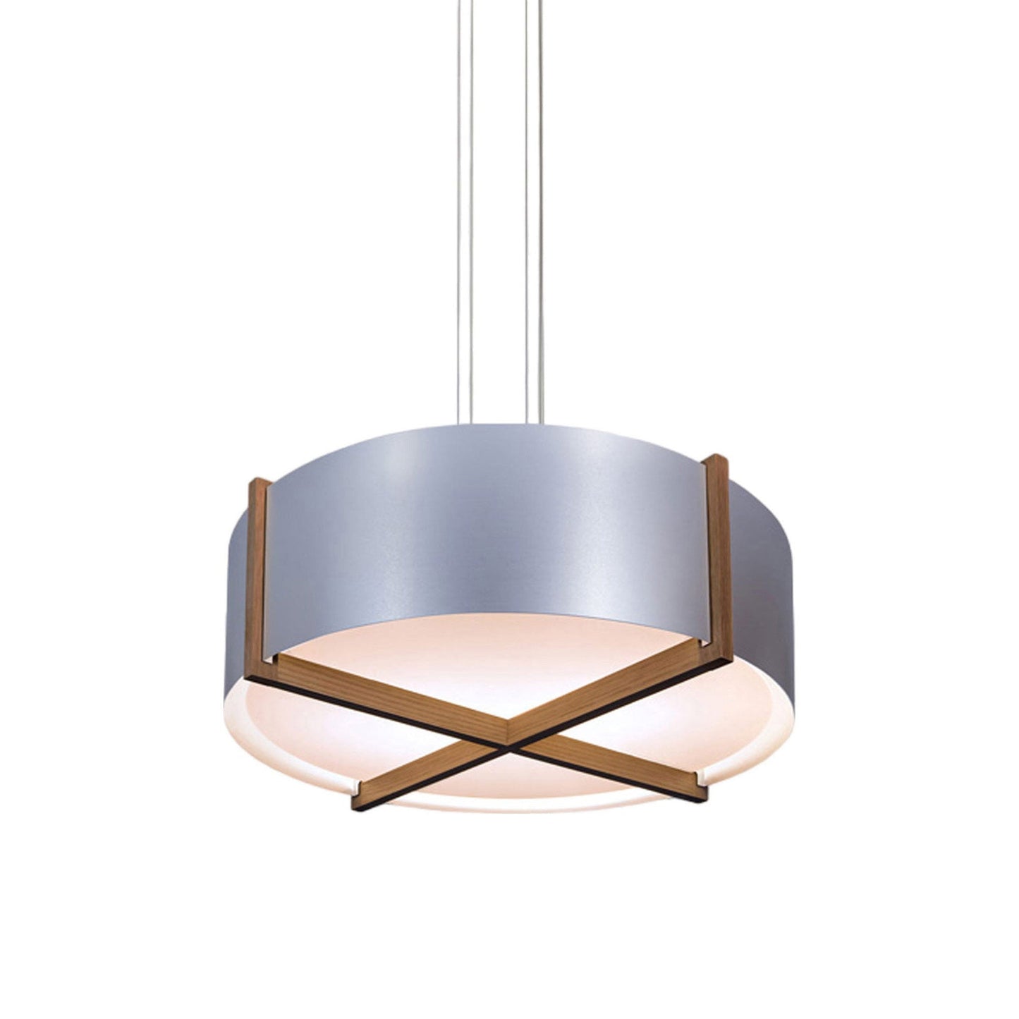 Plura LED Pendant Light in Walnut/Brushed Aluminum (46-Inch).