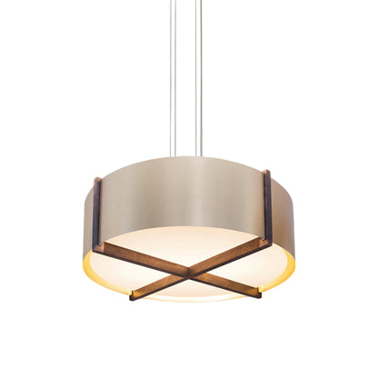 Plura LED Pendant Light in Walnut/Rose Gold (46-Inch).