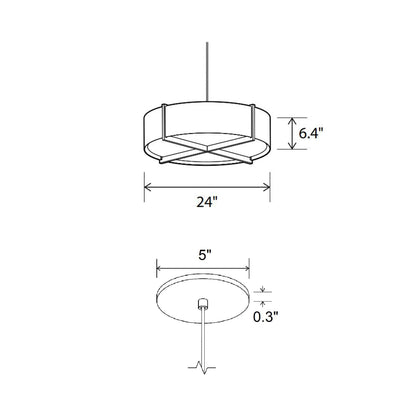 Plura LED Pendant Light - line drawing.