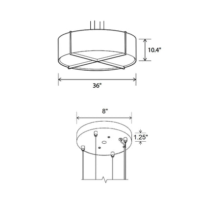 Plura LED Pendant Light - line drawing.