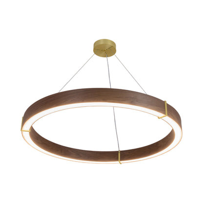 Redeo Pendant Light in Walnut/Brushed Brass (48-Inch/2700K).