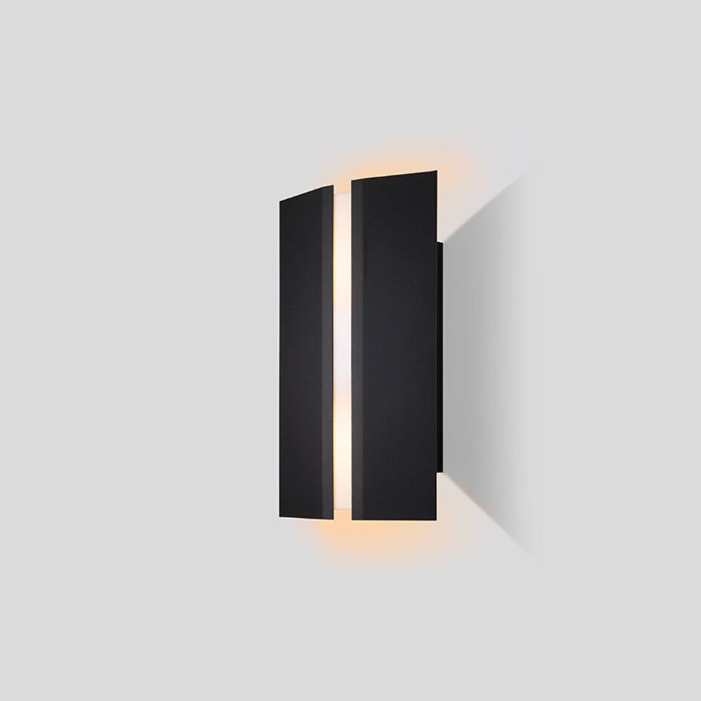 Rima Outdoor LED Wall Light in Textured Black.