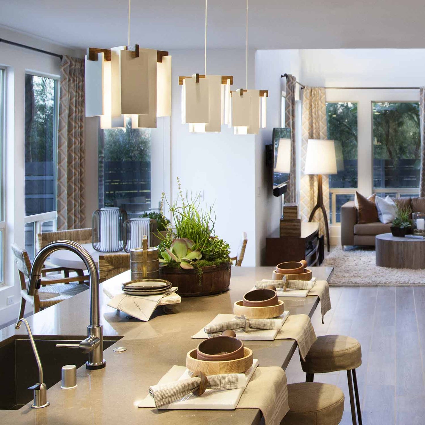 Salix LED Pendant Light in kitchen.