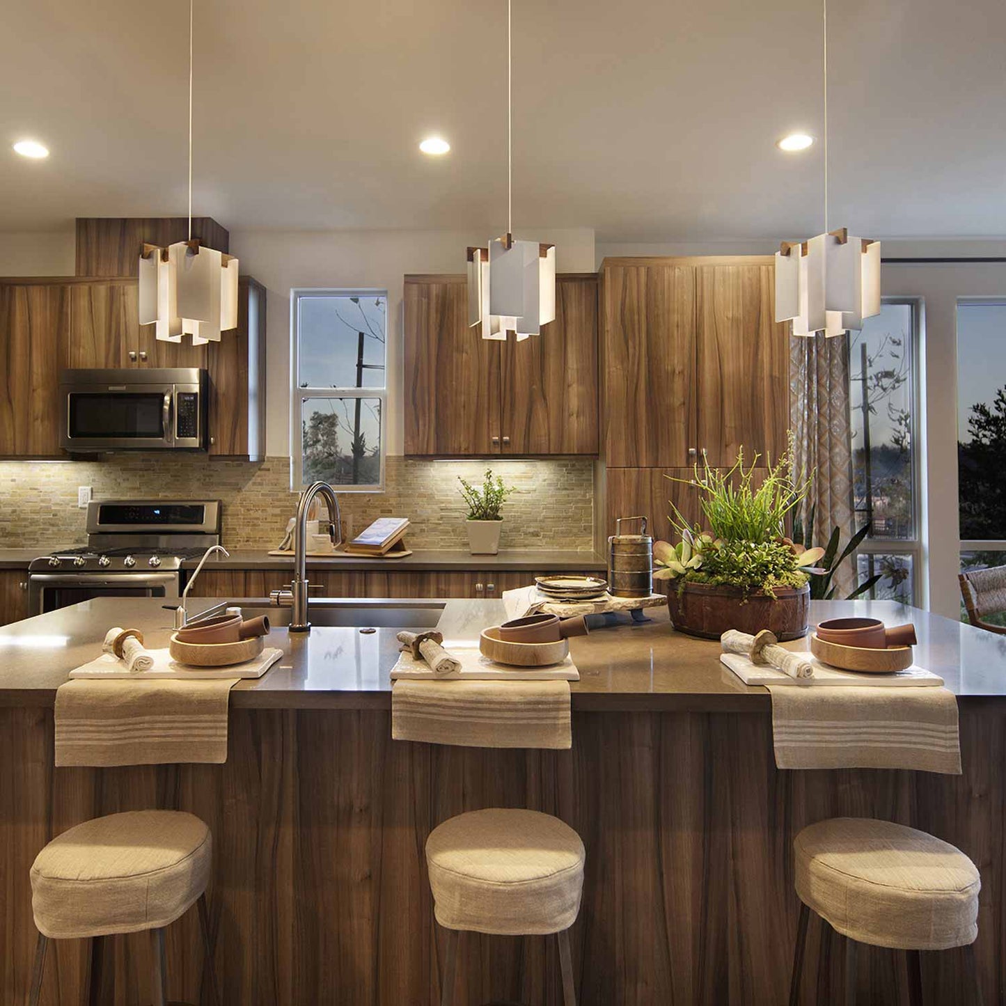 Salix LED Pendant Light in kitchen.