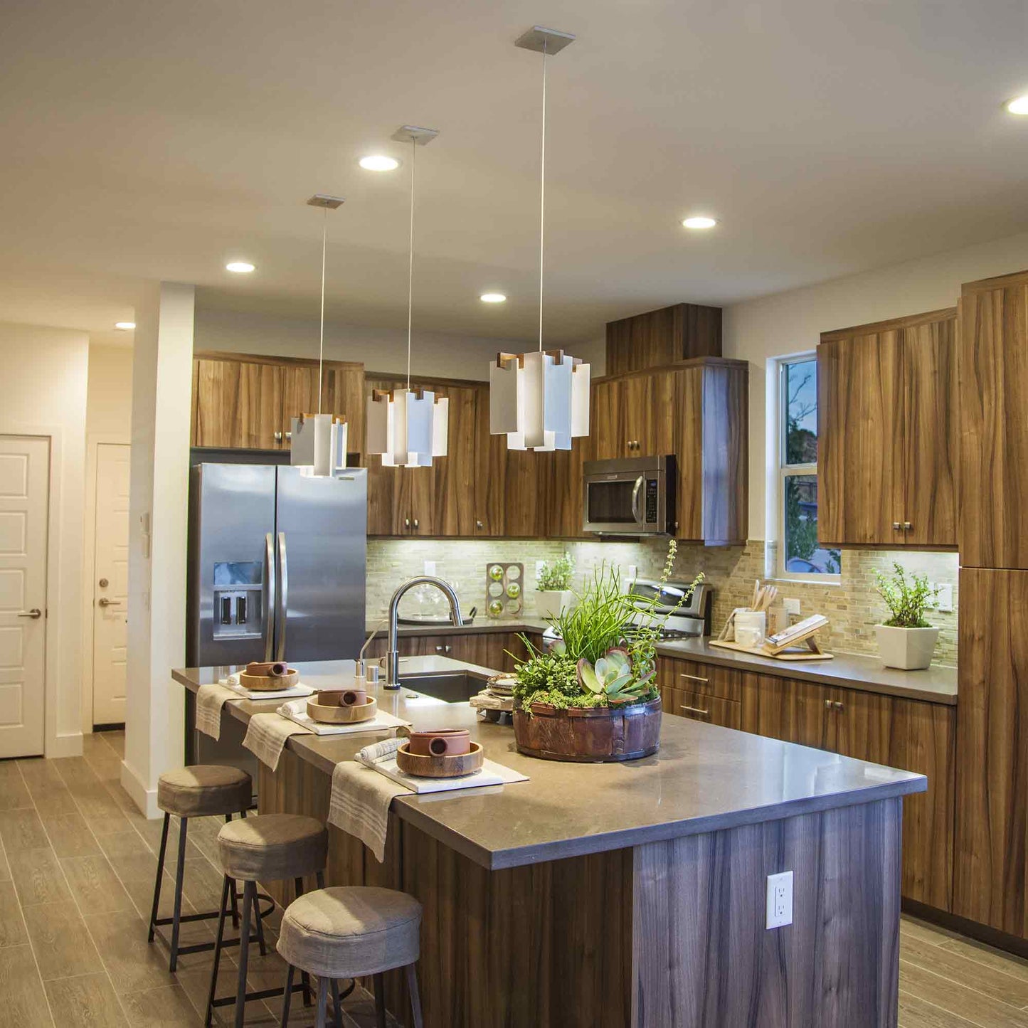 Salix LED Pendant Light in kitchen.