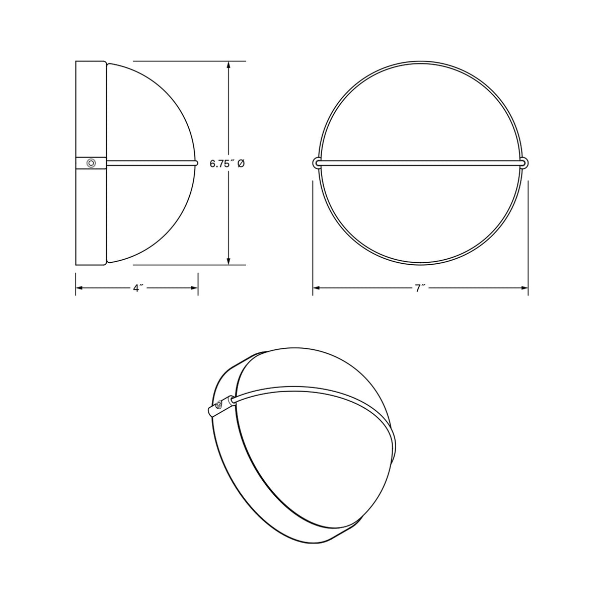 Sona Wall Light - line drawing.