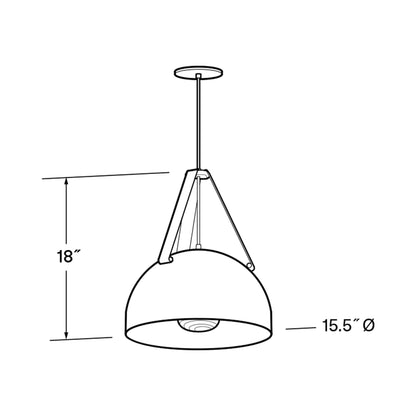 Stillo LED Pendant Light - line drawing.