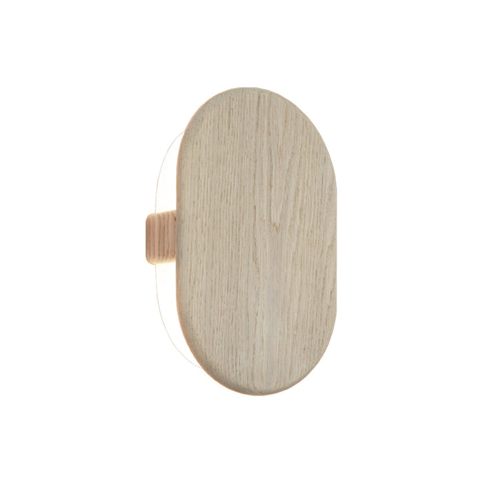 Tempus LED Wall Light in White Washed Oak.