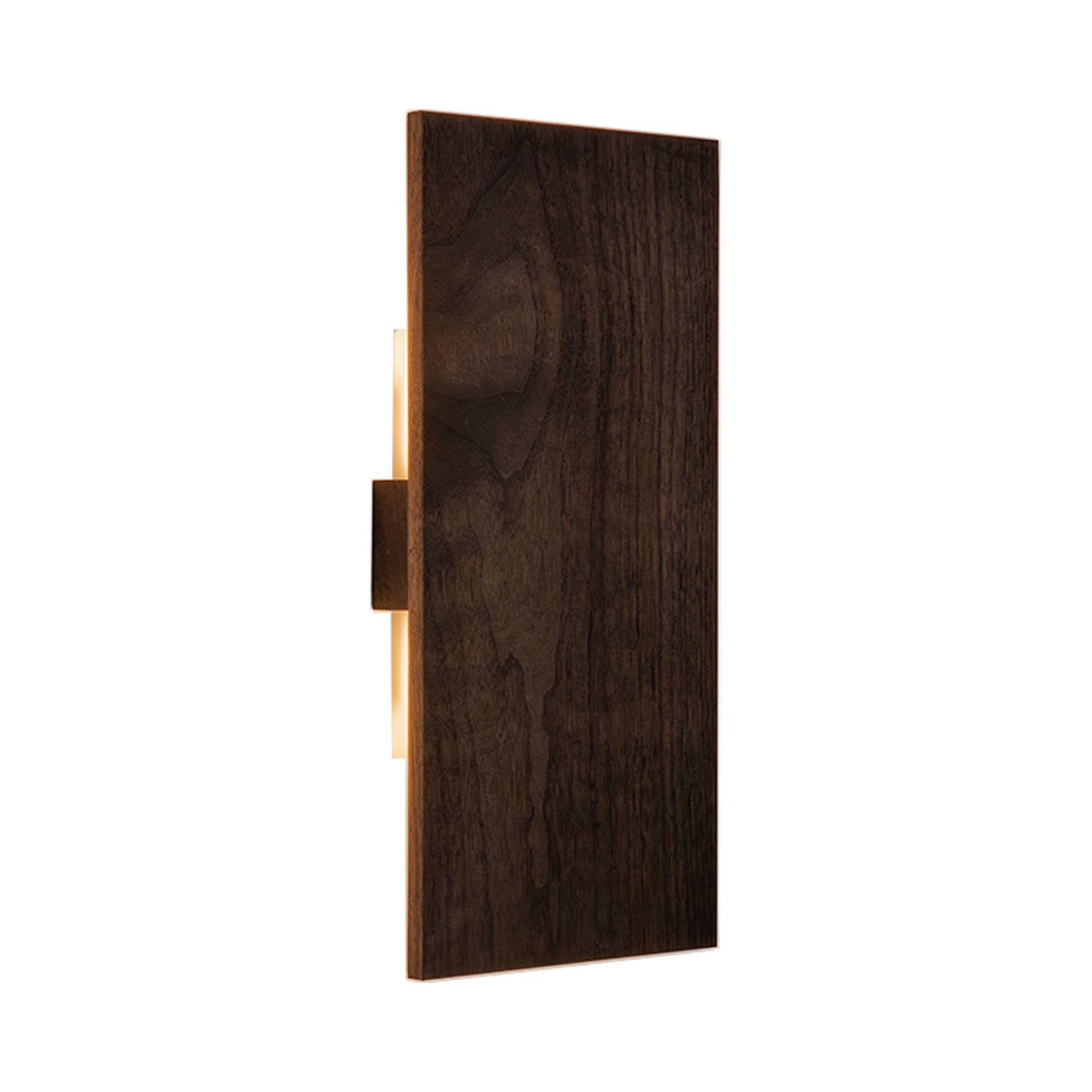 Tersus L LED Wall Light (Dark Stained Walnut/Brushed Rose Gold).