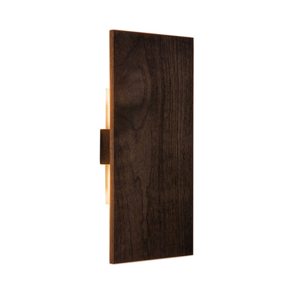 Tersus L LED Wall Light (Dark Stained Walnut/Brushed Rose Gold).