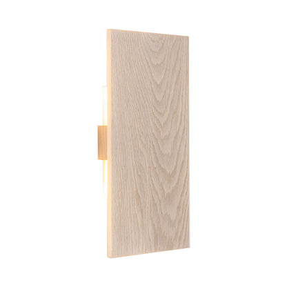Tersus L LED Wall Light (White Washed Oak/Brushed Rose Gold).